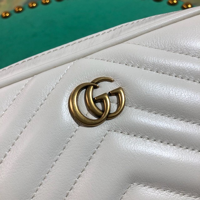 Gucci腰包 523380 古馳GG Marmont系列系列腰包 Gucci黑色牛皮挎包  gqy2460